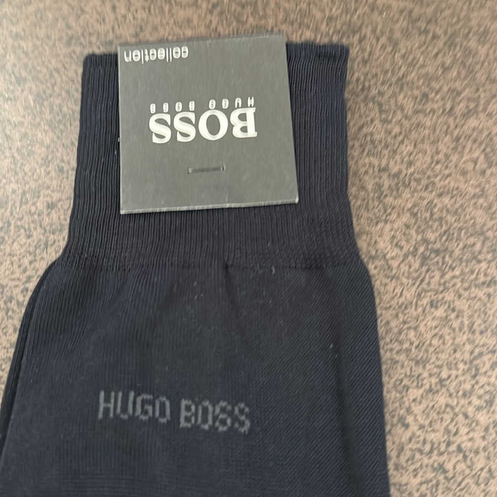 HUGO BOSS Men’s Long Dress Socks NEW With Tag NWT Black - Picture 3 of 10